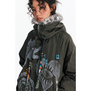 棉服派克男女外套 编织抽绳长款 1997邮政局 冒险家 药九玖柒