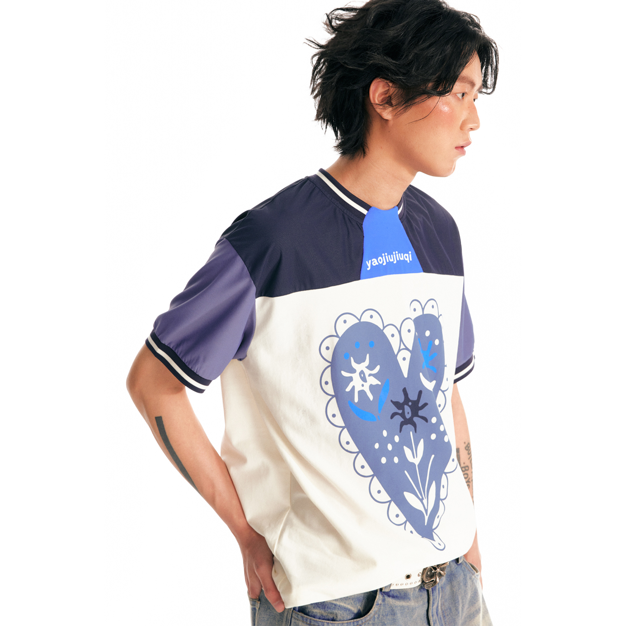 药九玖柒“爱心图腾”速干运动拼接户外运动球服男女/1997邮政局