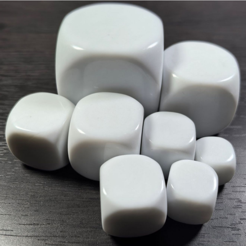 10个 2/3/4cm骰子白色塑料色子六面空白圆角骰子光板筛子定制LOGO