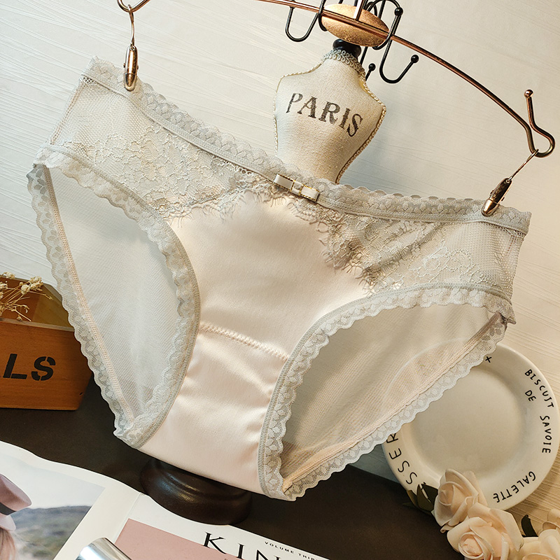 缎面性感蕾丝网纱内裤女青年速干
