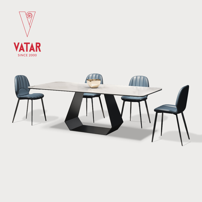 VATAR梵达意式轻奢进口奢石岩板餐桌现代简约家用餐厅长方形桌子