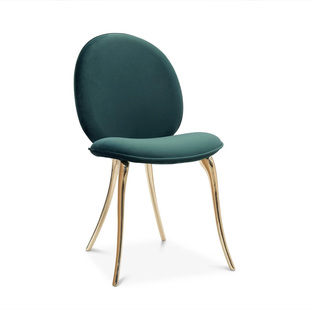 极简全铜脚软包餐椅 VATAR梵达休闲椅子狮子环创意设计师家用意式