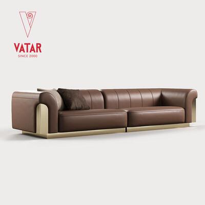 VATAR梵达 轻奢真皮沙发现代简约头层牛皮客厅大户型五人位组合