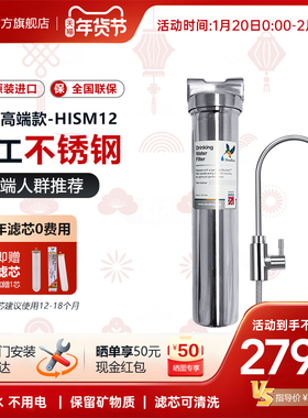 Doulton道尔顿台下净水器家用直饮高端厨房净水HISM12拉丝不锈钢