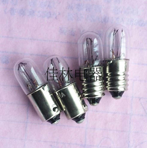 按钮指示灯E10 B9卡口灯泡220V110V60V20MA5W螺口小灯泡暖光灯泡