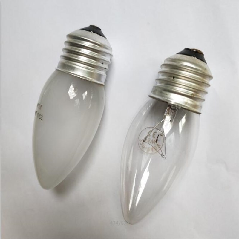 台灯灯泡E27普通螺口灯泡220V230V25W磨砂灯泡暖光灯泡尖头小灯