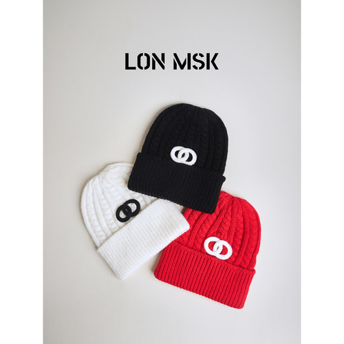 百搭单品！麻花拼色LOGO针织冷帽