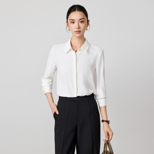 春秋冬新款时尚气质通勤职业面试正装白色衬衫内搭长袖高级感衬衣