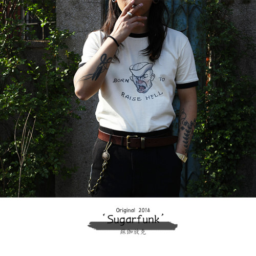 美式复古半袖T恤复古tattoo