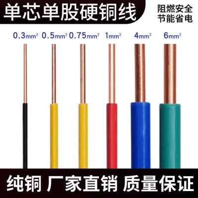 bv电线单股单芯软铜线03 05 075 1平方av电子线飞线导线电路