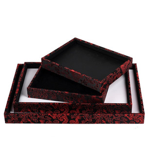 锦布黑白双面首饰看货盘首饰盘首饰展示盒饰品珠宝收纳托盘空盘