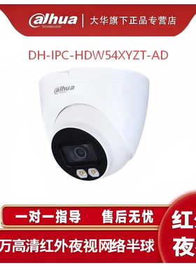 大华4MP半球摄像头PoE网线供电室内外通用DH-IPC-HDW54XYZT-AD