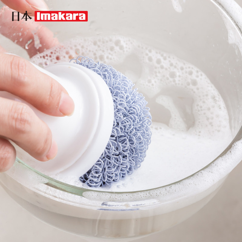 日本纳米清洁球钢丝球家用洗碗不掉丝清洁球带柄厨房洗锅铁丝球