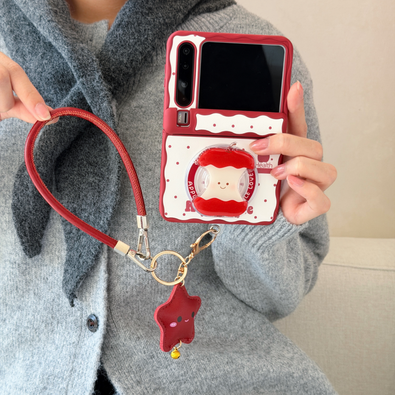 适用华为puraX红波点苹果磁吸中轴折叠屏手机壳贴皮硬壳华为puraX