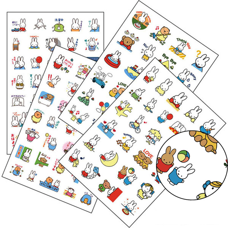 米翡透明PVC贴纸可爱精美贴画经典卡通防水贴纸手机手账贴纸包邮