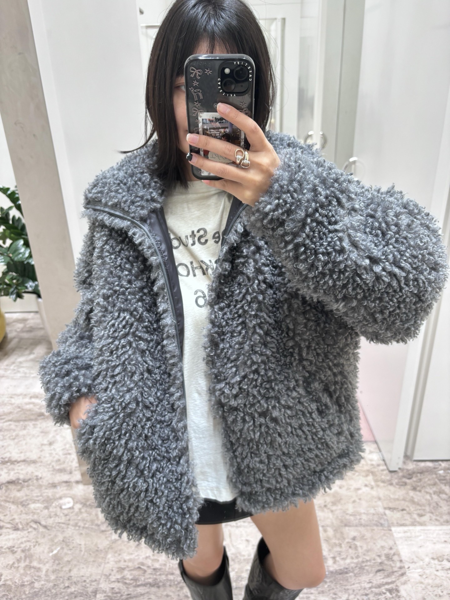 非实价来问我）南油颗粒泰迪连帽灰色外套