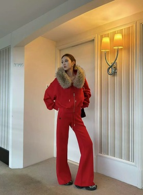 非实价来问我）南油圣诞红色新年卫衣三件套