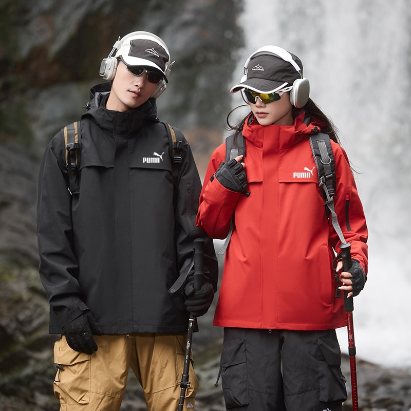 奥莱折扣朱雀红户外冲锋衣女新款抓绒三合一外套男防风防水登山服