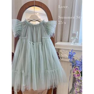 品牌折扣女童连衣裙夏装 超仙网纱甜 2025新款 洋气可爱女孩时髦无袖