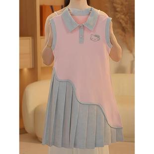 品牌折扣女童学院风连衣裙夏装 女大童 2025新款 儿童洋气Polo裙夏季