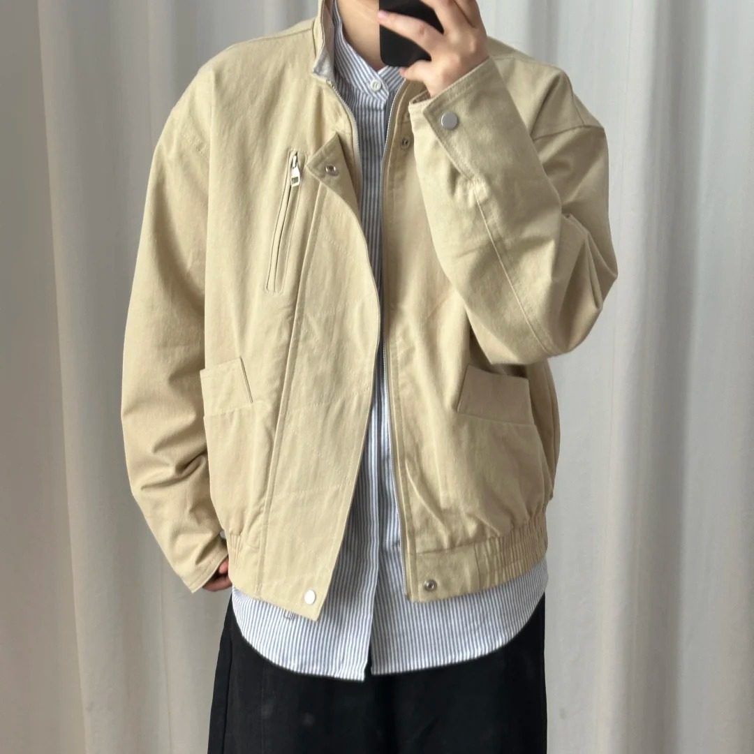 美式立领工装夹克秋季复古