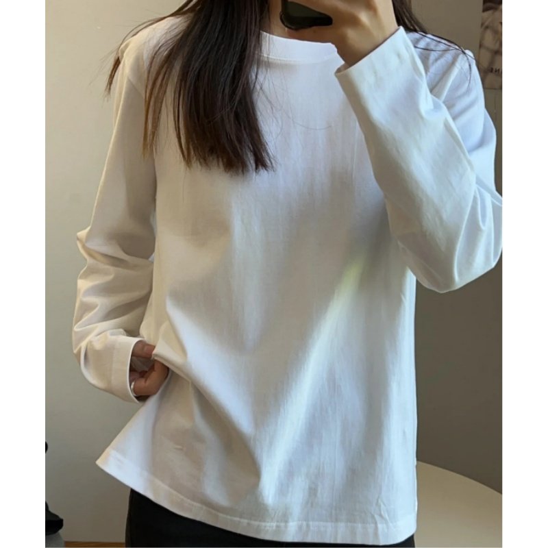 240G重磅100%精梳紧密赛洛棉纯色T恤男女宽松纯棉长袖打底衫,男装,T恤,淘宝优惠券,粉丝福利购,淘宝优惠卷