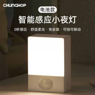 电池款人体感应智能小夜灯起夜灯过道自动感应楼道走廊跨境出口