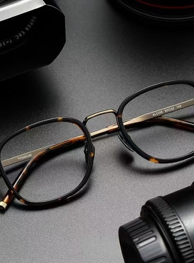 板材眼镜架 增同款永ALCOR复古玳瑁方框可配防蓝光 素颜眼镜框