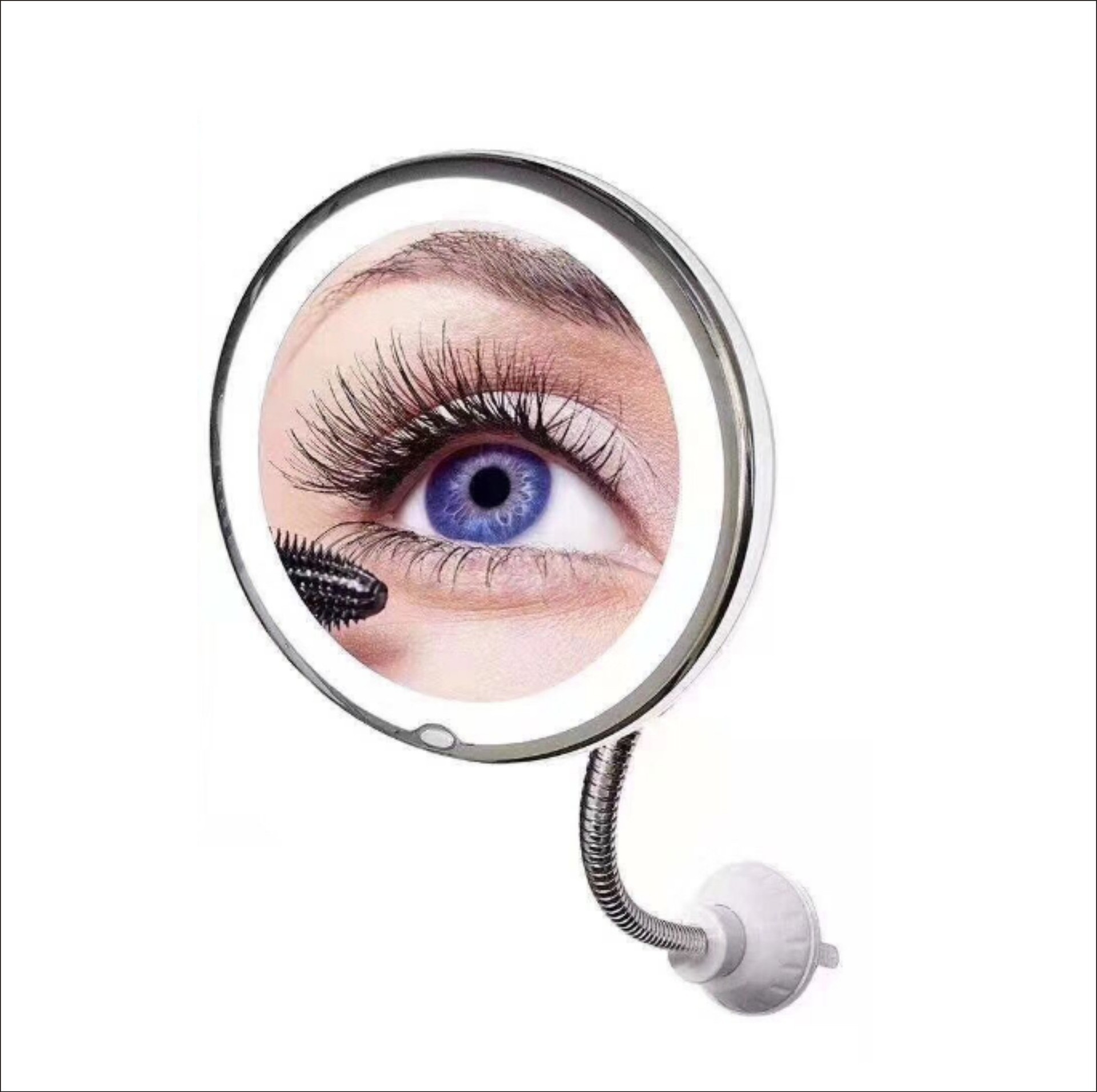 10倍放大led带灯壁挂式化妆镜万向360度折叠镜子MFlexible Mirror