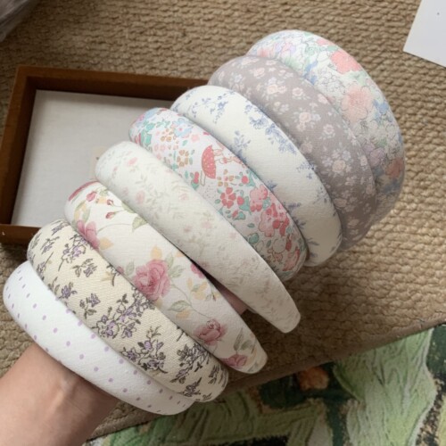 纯手工！法式碎花海绵发箍女DIY装饰宽边高颅顶头箍 温柔压发饰女