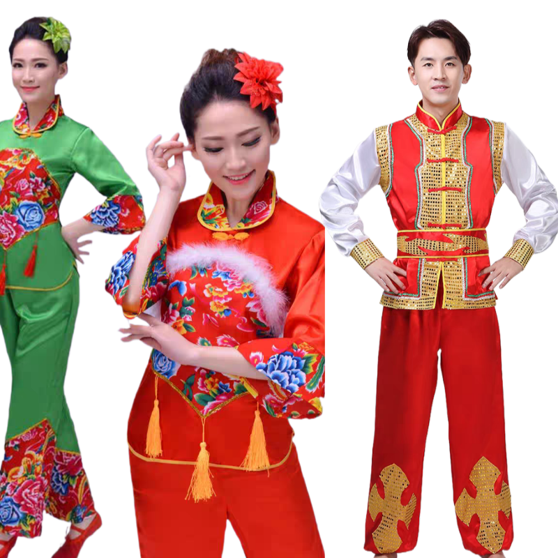 秧歌服装腰鼓扇子舞广场舞年会喜庆服装东北大花衣服租赁出租