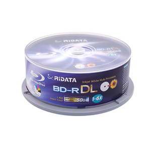 铼德(RiDATA) 蓝光可打印 BD-R 1-6速50G 空白光盘/光盘/刻录光盘/刻录盘/蓝光刻录盘/光碟 礼 桶装25片