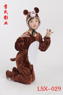新款儿童小熊表演服大狗熊演出服幼儿园动物卡通舞台节目服小棕熊