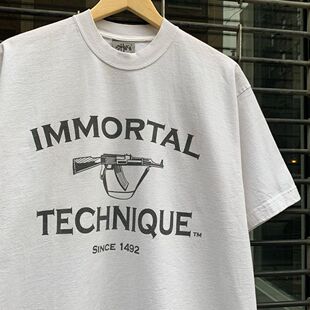 Immortal Technique不朽美式简约复古风年代感穿搭单品短袖T恤白