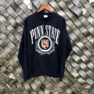 复古美式Penn State宾夕法尼亚州立大学印花潮牌圆领卫衣男女潮