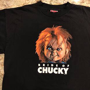 Autismss宝藏屋恐怖电影印花鬼娃娃复古美式短袖T恤男女加大码潮