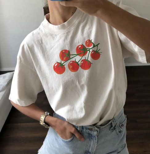 Autismss宝藏屋 好物推荐！一串西红柿清新ins风T shirt短袖T恤