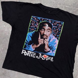 Autismss宝藏屋嘻哈hiphop美式 T恤男 复古宽松图帕克2pac印花短袖