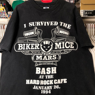 from Mice Mars印花超火纯棉t恤 Biker 欧美复古潮牌火星鼠骑士