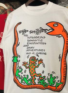 Autismss宝藏屋 Keith Haring凯斯哈林小众设计师蛇拼接短袖T恤