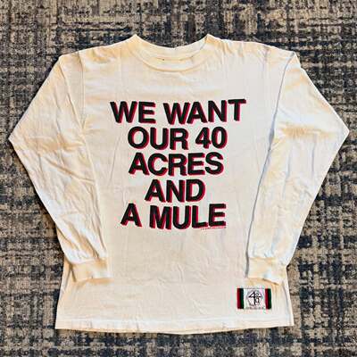 Autismss宝藏屋 美式复古！红色重影句子艺术简约设计感长袖T恤