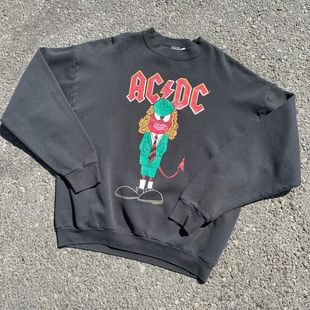 金属摇滚废土卫衣经典acdc乐队高街大码男女宽松圆领套头卫衣潮