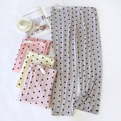 莫代尔腰围可调节孕妇睡裤