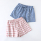 睡裤 女纯棉居家短裤 夏季 吸汗透气棉纱 简约格子睡觉空调裤 可外穿
