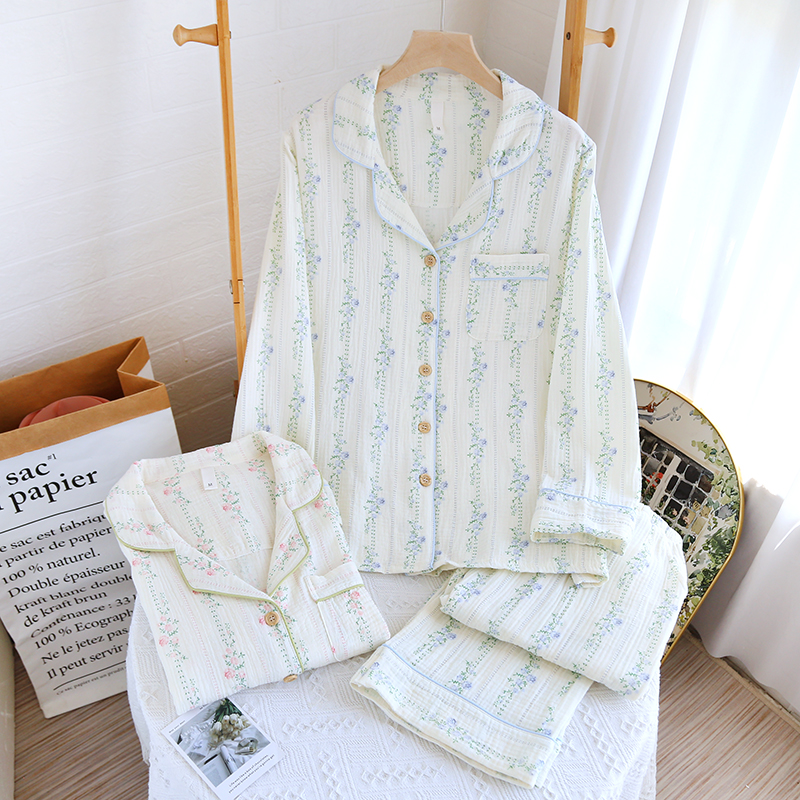 浪漫蔷薇女士纯棉纱布家居服