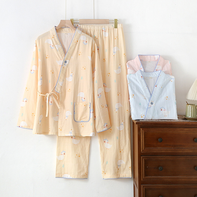 纯棉纱布月子服孕妇睡衣