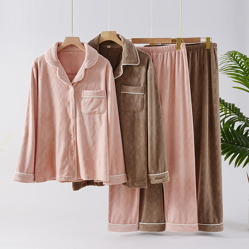 海岛绒情侣睡衣男士冬季加绒加厚长袖法兰绒女士家居服套装冬天,女士内衣/男士内衣/家居服,睡衣/家居服套装,淘宝优惠券,粉丝福利购,淘宝优惠卷