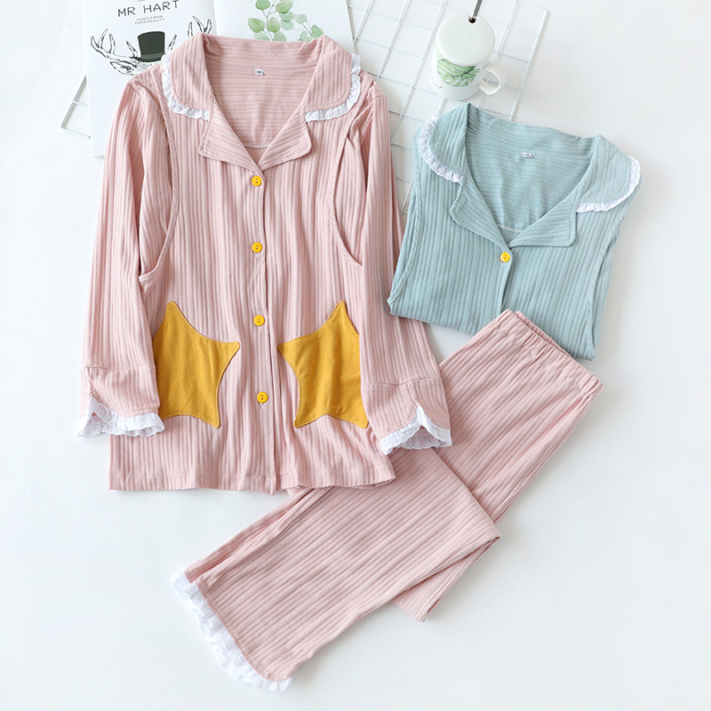 热销47件买三送一月子服纯棉孕妇春秋怀孕期睡衣
