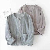 睡衣单件上衣女法兰绒秋冬季 家居服可外穿 加绒加厚保暖珊瑚绒长袖