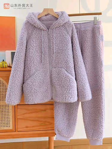 Бархатная утепленная коралловая пижама для влюбленных, бархатный комплект с капюшоном